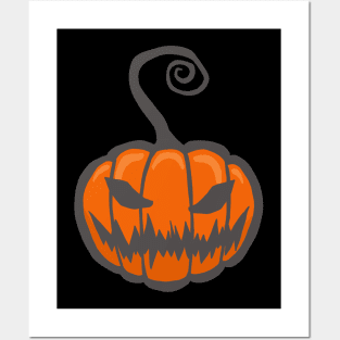 Halloween scary pumpkin Posters and Art